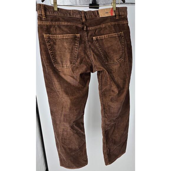 Zara Brown Corduroy Baggy Bootcut 5 Button Fly Pants Mens 38 Casual Office Work - Picture 2 of 8